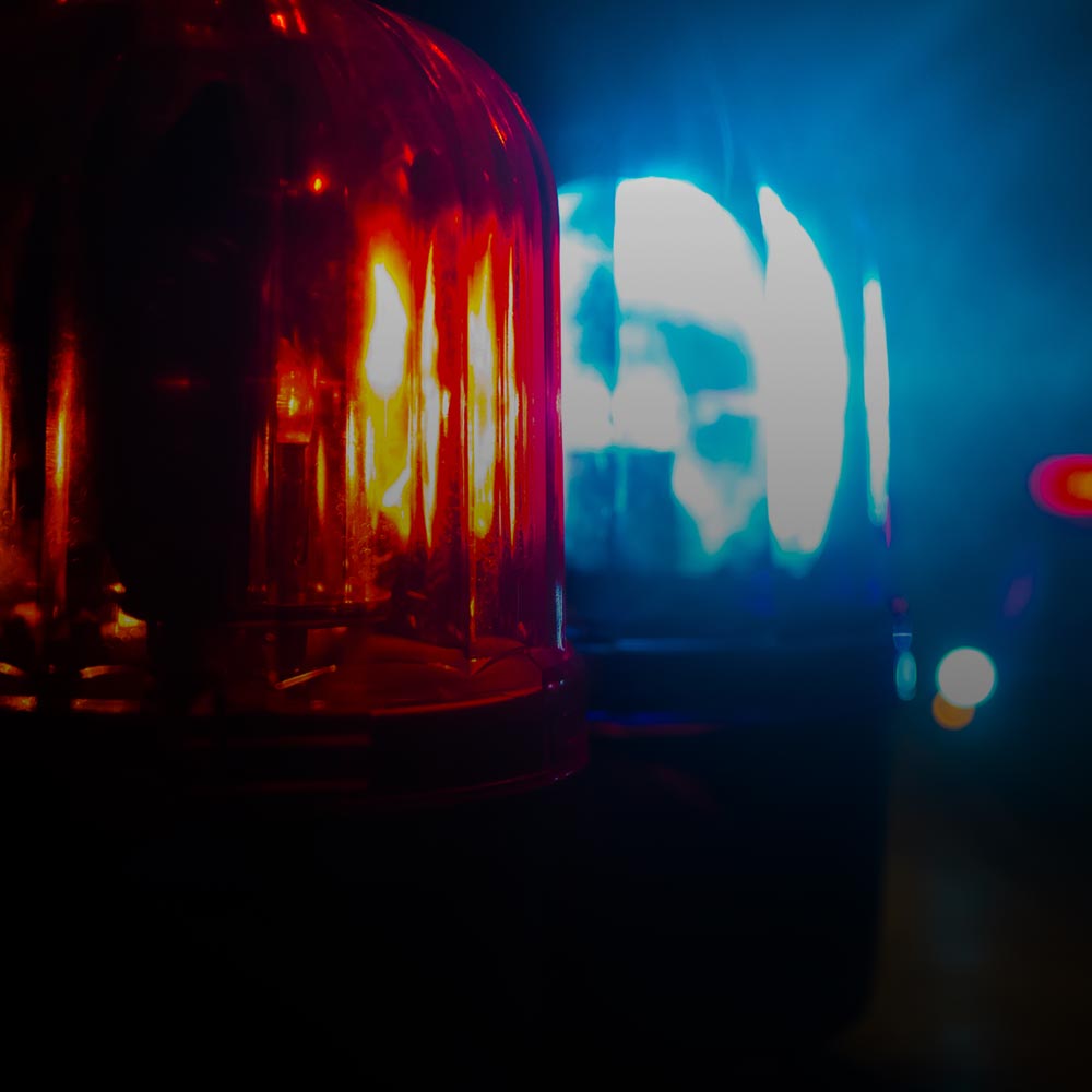 Red and blue first responder sirens