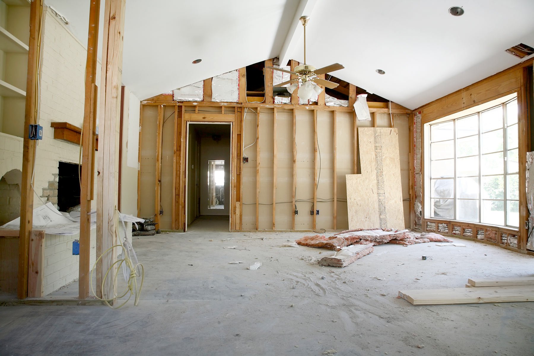 Home undergoing reconstruction
